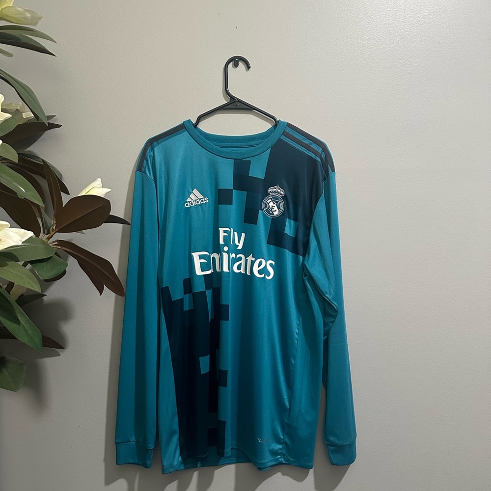 2017 Real Madrid Ronaldo Blue Third Kit Long Sleeve